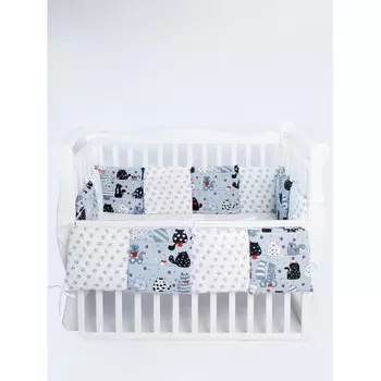 AmaroBaby Комплект наволочек на бортики в кроватку Котики 30х30 12 шт.