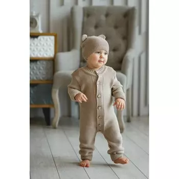 AmaroBaby Вязаный комбинезон детский с шапочкой Pure Love