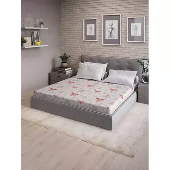 Ambesonne Натяжная простыня на двуспальную кровать Вигвамы и лисы 200х180 см