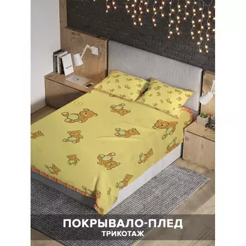 Ambesonne Покрывало на 1.5-спальную кровать Плюшевый дождь 220х160 и две наволочки 70x50