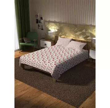 Ambesonne Покрывало стеганое Алеющие маки 235x220 и две наволочки 70х50