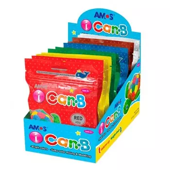 Amos Пластилин шариковый в дисплее 40 г