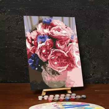 Арт Узор Картина по номерам без подрамника Пионы 30 x 40 см