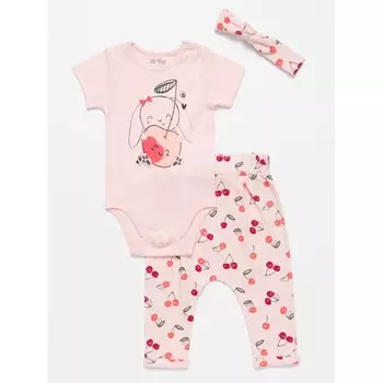 Artie Комплект для девочек (боди, штанишки, повязка) Sweet cherry AKt3-693d