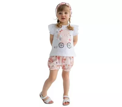 Artie Комплект для девочек (джемпер, шорты, повязка) Sweet cherry AKt3-698d