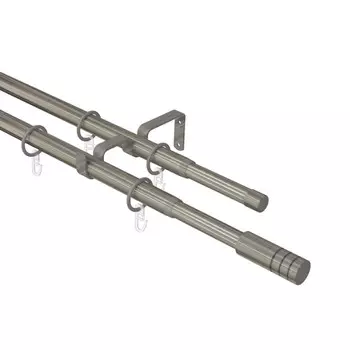 Arttex Карниз двойной 19/16 мм Телескоп с металлическим кольцами 300/160 см 151.215