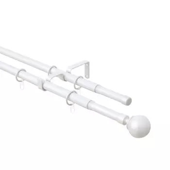 Arttex Карниз двойной 19/16 мм Телескоп с металлическим кольцами 300/160 см