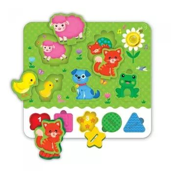 Азбукварик Музыкальные пазлы Забавные зверята