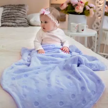 Baby Nice (ОТК) покрывало Micro Velur Горох 100х140 см