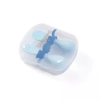 BabyOno Ложечка и вилочка с ограничителем в футляре