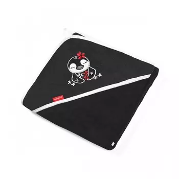 BabyOno Полотенце махровое бамбуковое с пояском для безопасности Пингвиненок 85х85