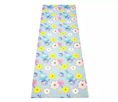 Бацькина баня Подстилка ковёр для бани Скрутка Цветы 150x50 см