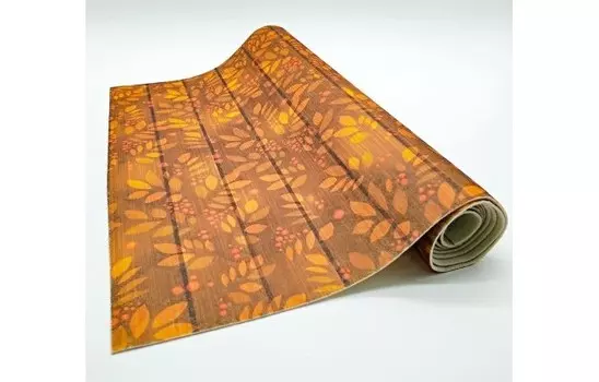 Бацькина баня Подстилка ковёр для бани Скрутка Деревянная текстура 150x50 см