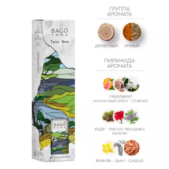 BAGO home Ароматический диффузор Новая земля 75 мл