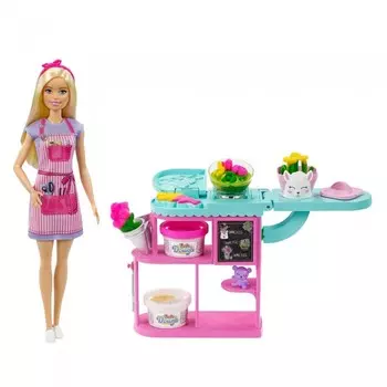 Barbie Игровой набор Кукла Барби Флорист с цветочным магазином