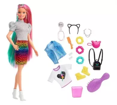Barbie Кукла с разноцветными волосами