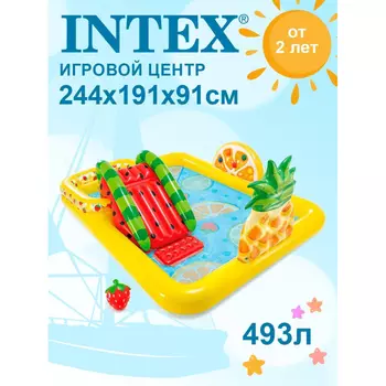 Бассейн Intex Игровой центр Тропики с горкой с горкой и распылителем 244х191х91см 57158