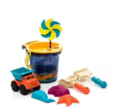 Battat B.Summer Малое ведерко и игровой набор для песка темно-синий 9 деталей