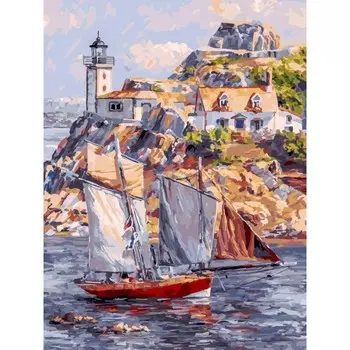 Белоснежка Картина по номерам на холсте Франция Бретань Карантек 40х30 см