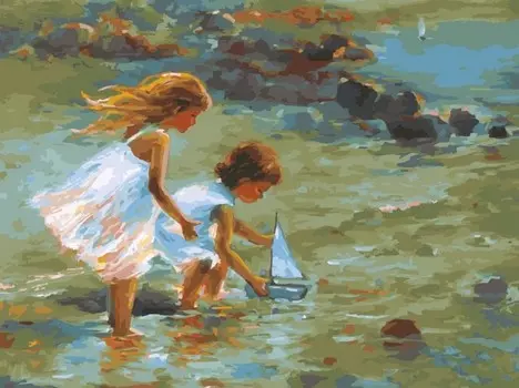 Белоснежка Картина по номерам на холсте Кораблик 40х30 см