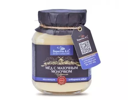 Берестов А.С. Мед натуральный с пчелиным маточным молочком 500 г