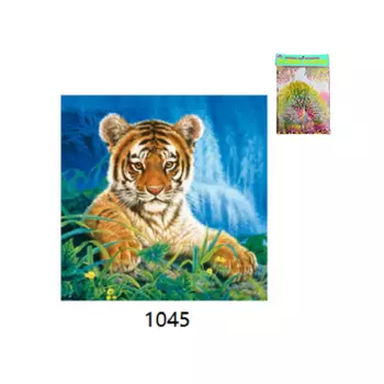 Bikson Алмазная мозайка 25х21 см с мольбертом частичное заполнение Тигр
