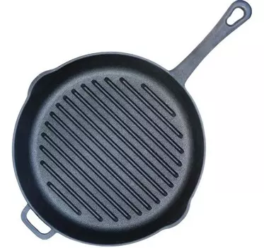 Биол Сковорода-гриль чугунная литая ручка 26 см