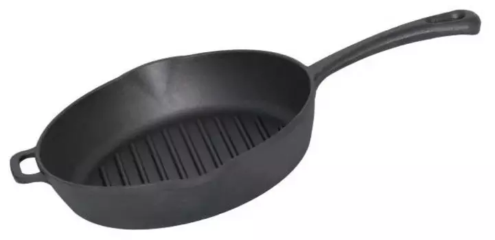Биол Сковорода-гриль чугунная литая ручка 28 см