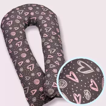 БиоСон Подушка холоффайбер U Сердечки 340х35 (бязь)