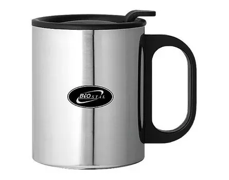 Biostal Кружка с пластиковой ручкой и крышкой 0,45 л