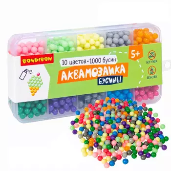 Bondibon Аквамозаика 1000 дополнительных бусин (10 цветов)