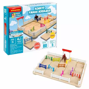Bondibon БондиЛогика Игра настольная логическая Конкур Умная лошадка