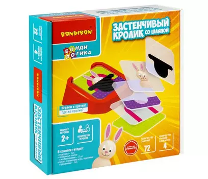 Bondibon Игра настольная логическая Застенчевый Кролик Со Шляпой