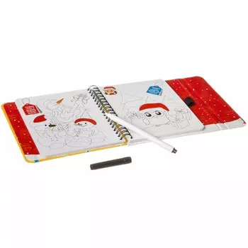 Bondibon Компактные развивающие игры под ёлку Дорисуй! Уровень сложности средний Новогодняя серия