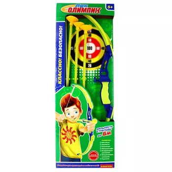 Bondibon Лук Олимпик с 3 стрелами на присосках и мишенью