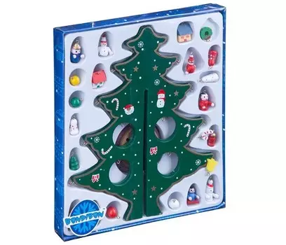 Bondibon Набор Деревянная ёлочка с 3D-игрушками 29 см