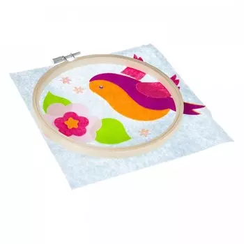 Bondibon Набор для творчества Аппликация из фетра на пяльцах Птичка- невеличка