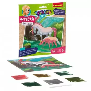 Bondibon Набор для творчества Фреска блестящая Единороги