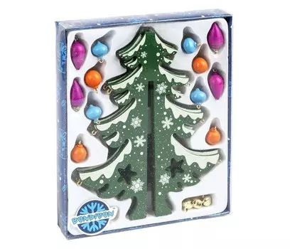 Bondibon Набор для творчества Ёлочка 3D с игрушками и бубенчиками 22 см