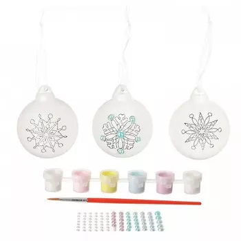 Bondibon Набор для творчества Ёлочные украшения с бусинами (3 шарика)