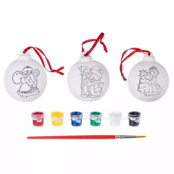 Bondibon Набор для творчества Ёлочные украшения со Снегурочкой (3 шарика)