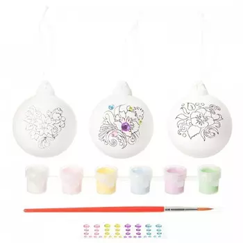 Bondibon Набор для творчества Ёлочные украшения со стразами (3 шарика)