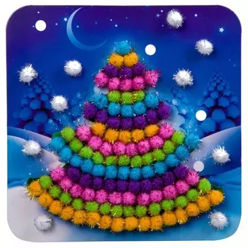 Bondibon Набор для творчества Картина с помпончиками Ёлочка