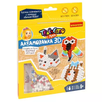 Bondibon Набор для творчества Творчество с Луки Аквамозаика 3D Кошка, собака и попугай