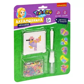 Bondibon Набор для творчества Творчество с Луки Неоновая аквамозаика Птицы и насекомые