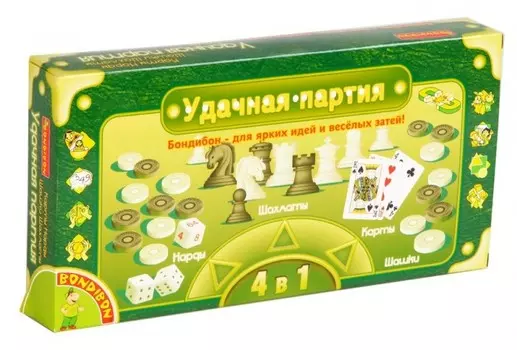 Bondibon Набор игр Удачная партия 4 в 1