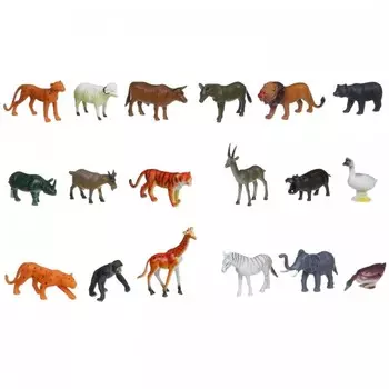 Bondibon Набор животных Ребятам о Зверятах Дикие и домашние животные 4 дюйма 18 шт.