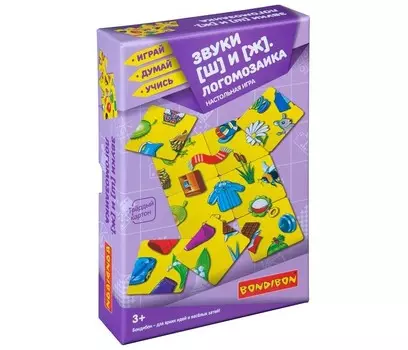 Bondibon Настольная игра Логомозаика Звуки [Ш] и [Ж]