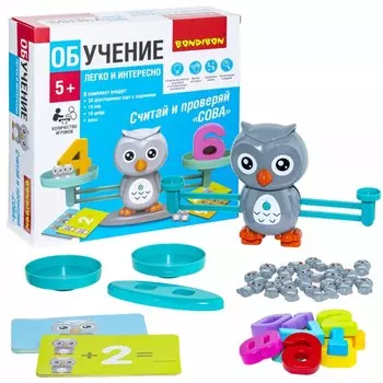 Bondibon Настольная обучающая игра Считай и проверяй Сова