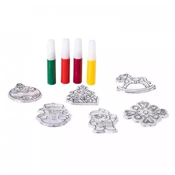 Bondibon Новогодние украшения Витраж для девочек 6 шт.